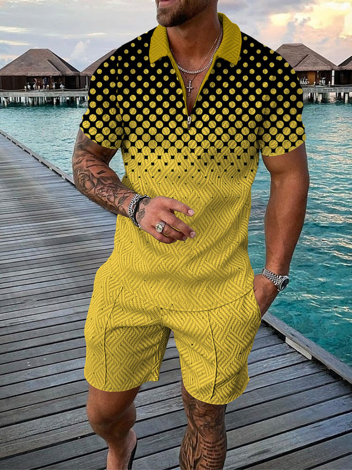Herren Modern Graphic Print Kurzset Echoarchiv