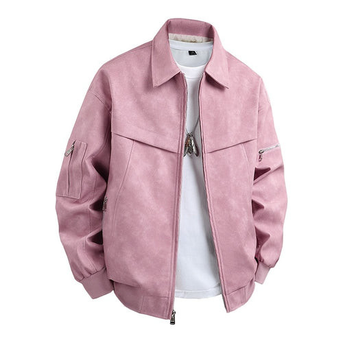Herren Kunstlederjacke im lässigen Biker-Stil mit praktischen Taschen Echoarchiv