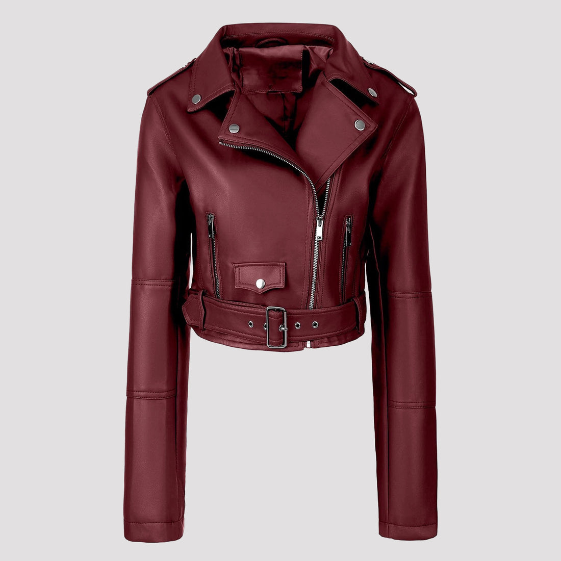 Damen Modische Kurz-Bikerjacke – Célinea