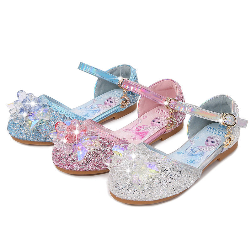Mädchen Glitzernde Ballerinas mit Blumenapplikationen Echo Archiv