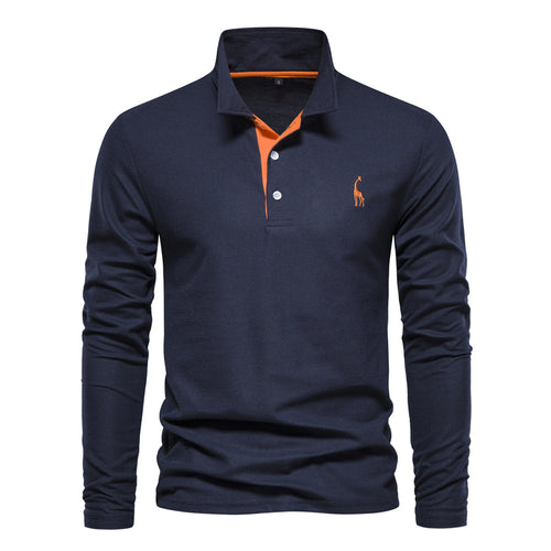 Herren Langarm Poloshirt mit modernem Kragen und atmungsaktiver Baumwollqualität Echoarchiv