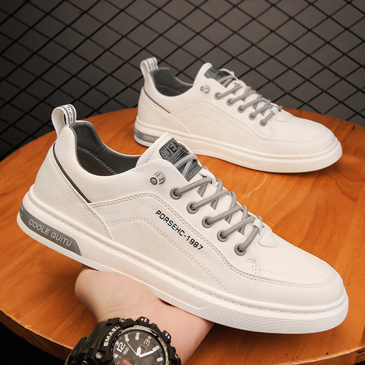 Herren elegante niedrige Leder-Sneaker mit Komfortfußbett und rutschfester Gummisohle Echoarchiv