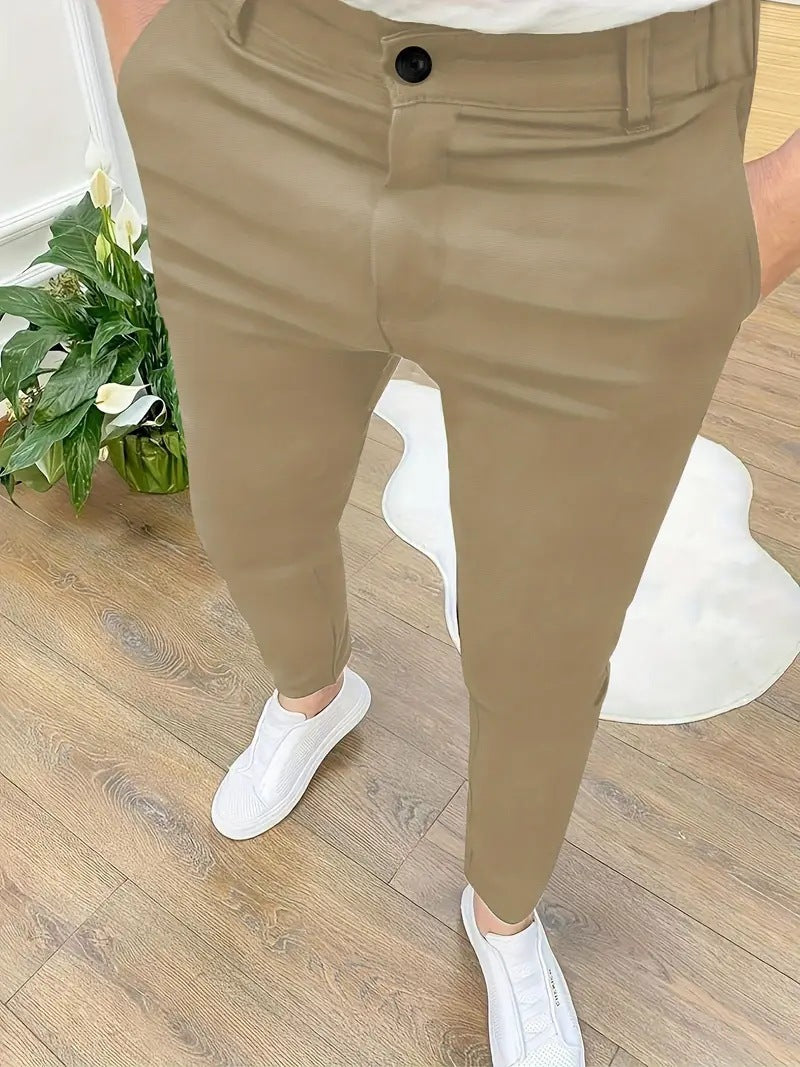 Herren Elegante Slim-Fit Anzughose aus hochwertigem Gewebe Echoarchiv