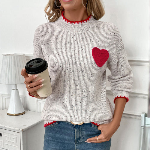 Damen Kuscheliger Pullover mit Herzmotiv Echo Archiv