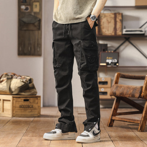 Herren Taktische Cargo-Joggerhose mit Tunnelzugbund und verstellbaren Druckknopf‑Taschen Echo Archiv