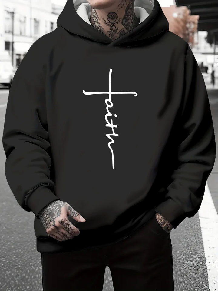 Herren Kapuzenpullover mit subtiler Farbverlauf-Optik und inspirierendem Schriftzug Echoarchiv