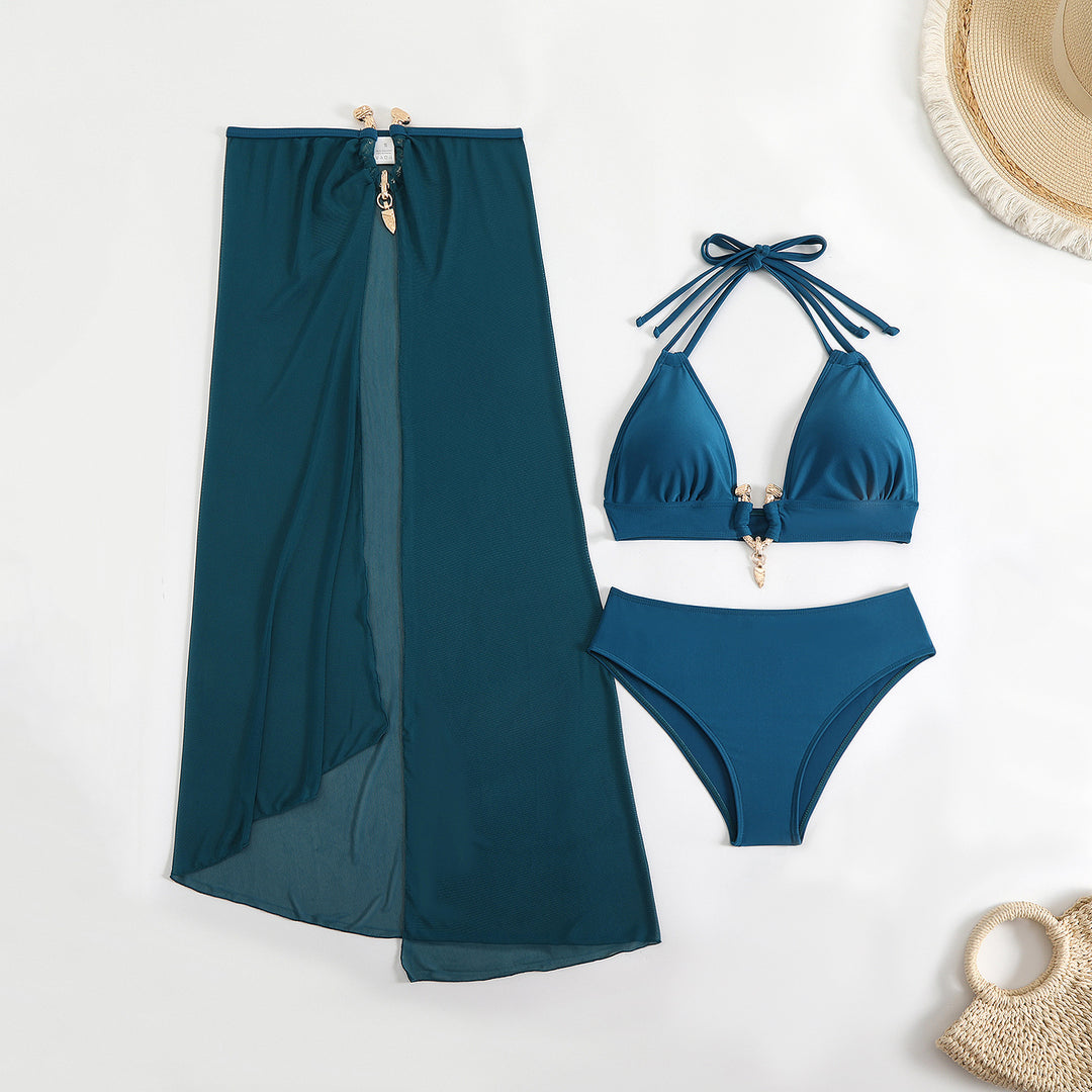 Damen Bikini-Set mit schickem Wickelrock und raffiniertem Halterneck Echo Archiv