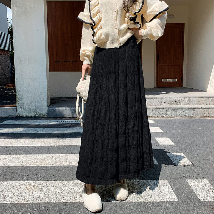 Damen Langer, eleganter Strickrock mit feinem Wellenmuster Echo Archiv