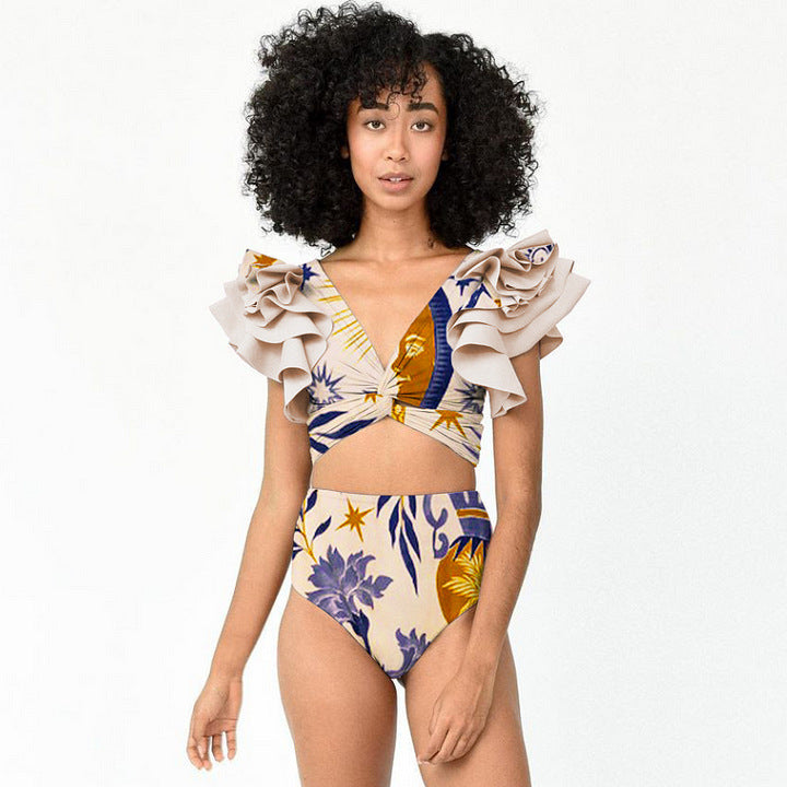 Damen elegantes Wickeloberteil und kombiniertes Rockset Echo Archiv