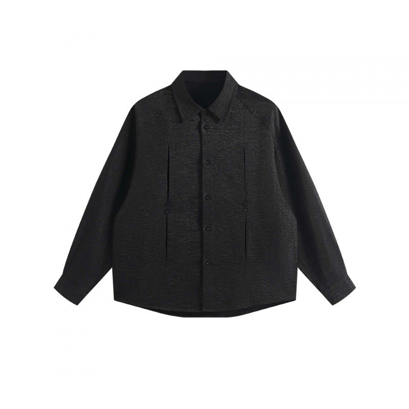 Damen Oversize-Texturiertes Hemd mit verdeckter Knopfleiste und kastiger Silhouette Echo Archiv