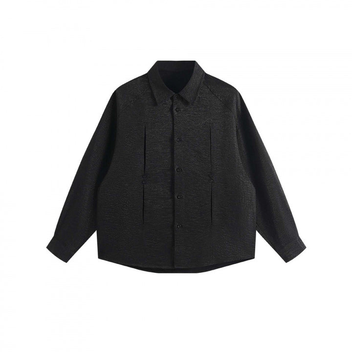 Damen Oversize-Texturiertes Hemd mit verdeckter Knopfleiste und kastiger Silhouette Echo Archiv