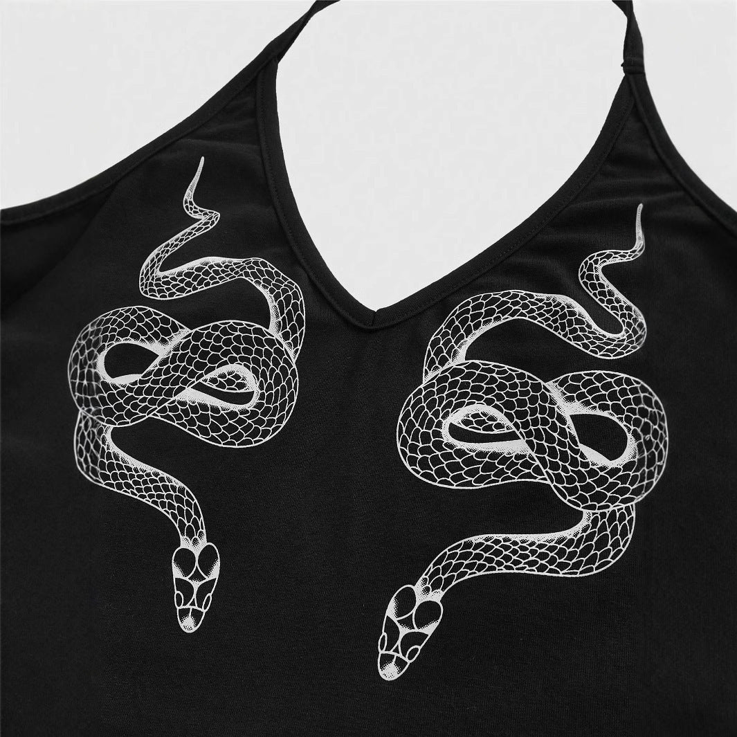Damen Crop Top mit Schlangendesign Echo Archiv