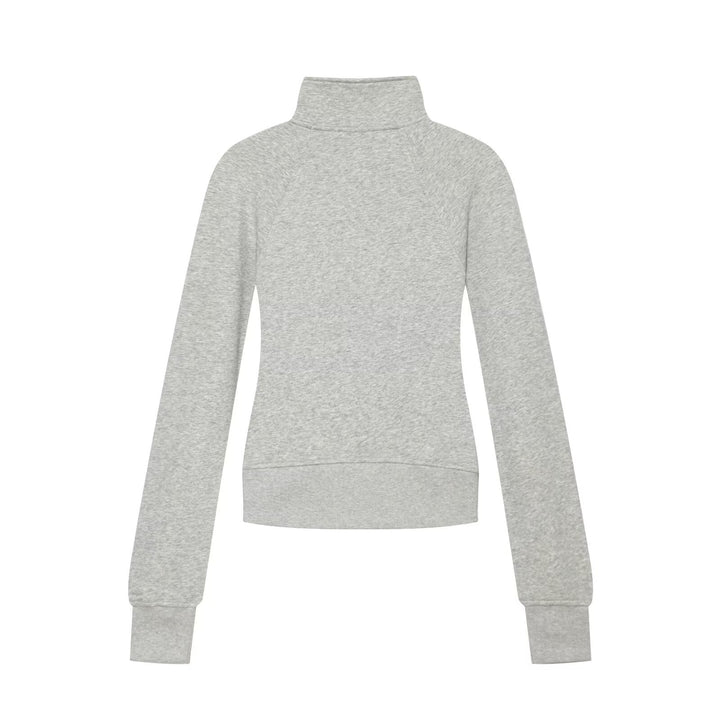 Damen Taillierter Sweatshirtcardigan mit durchgehendem Reißverschluss, Stehkragen und Raglanärmeln Echo Archiv