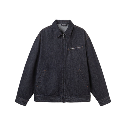 Herren Oversize Denim-Blouson mit durchgehendem Reißverschluss Echoarchiv