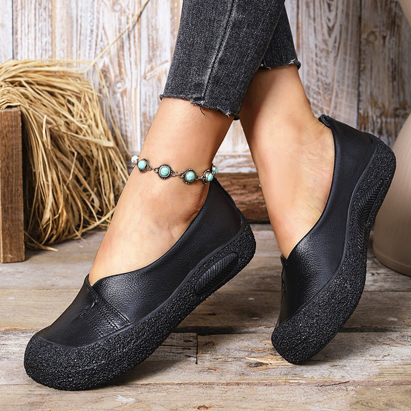 Damen nan komfortable Slip-On Plateau-Ballerina mit strukturierter Gummilaufsohle und weichem PU-Obermaterial Echo Archiv