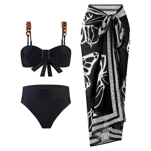 Damen Bikini-Set mit elegantem Wickelrock und raffinierten Trägerdetails Echo Archiv