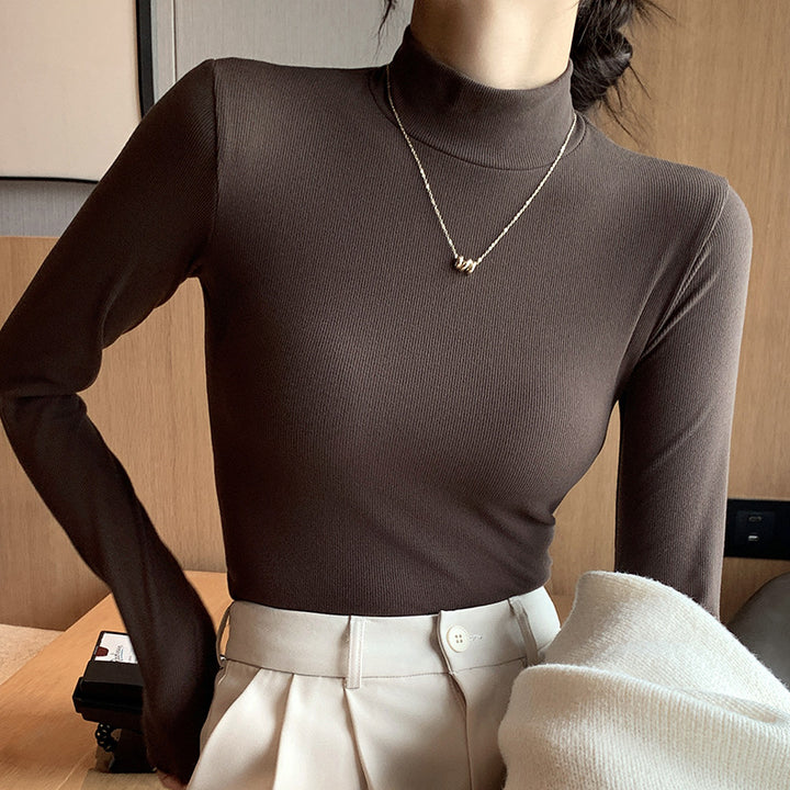 Damen Elegantes und figurbetontes Langarm-Rollkragenoberteil Echo Archiv