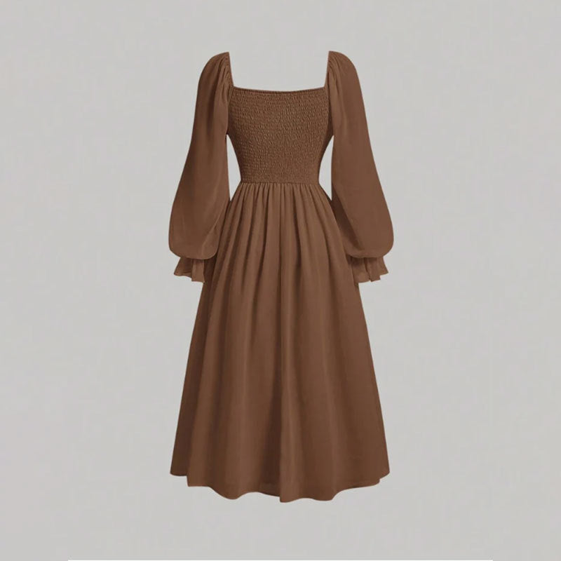Damen Elegantes Midikleid mit Puffärmeln Echo Archiv