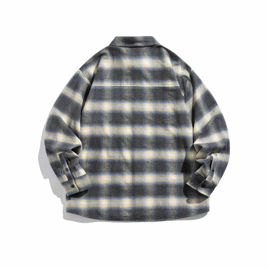 Herren Karierte Flanell-Overshirt mit Brusttasche Echoarchiv