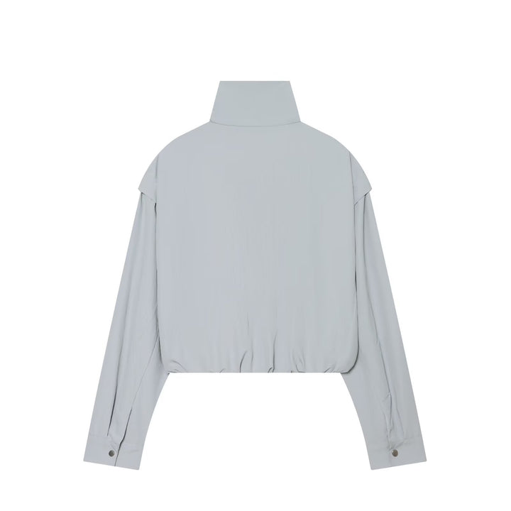 Damen Leichter Cropped‑Blouson mit hohem Stehkragen und verdeckter Front Echo Archiv