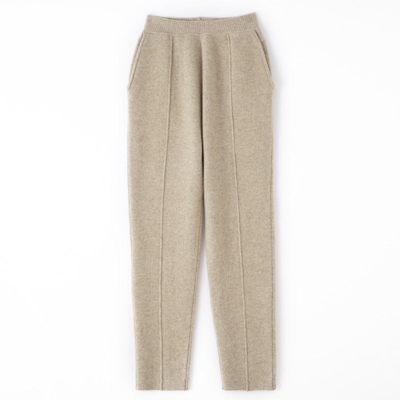 Damen Strickhose mit schmaler Beinform, elastischem Bund und Bügelfalte Echoarchiv