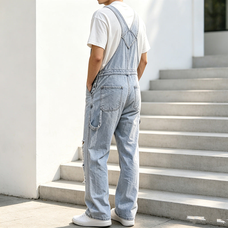 Herren Lässige Ripped Latzhose Echoarchiv