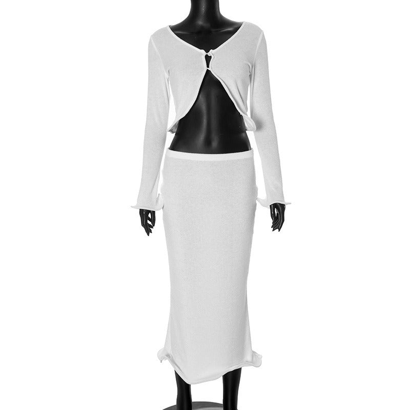 Damen festliches Ensemble mit enganliegendem Rock und elegantem Cardigan Echo Archiv