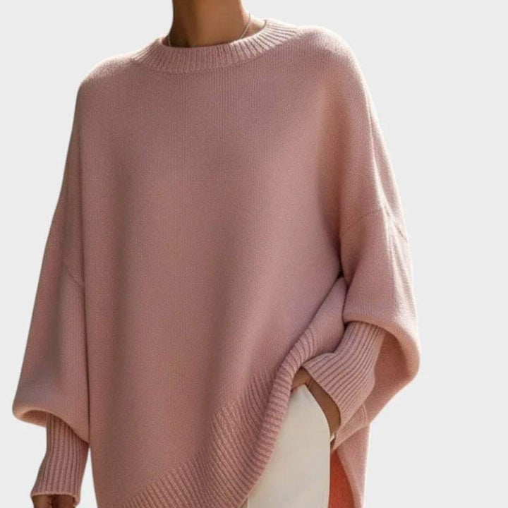 Damen nan Oversize Strickponcho mit asymmetrischem Saum und gerippten Ärmeln Echo Archiv