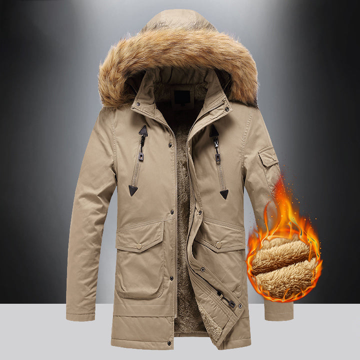 Herren isolierte Winterjacke mit hochwertigem Kunstfellkragen Echoarchiv