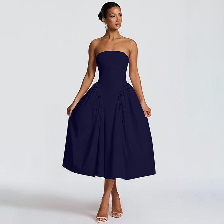 Damen Maxikleid mit schulterfreiem Design und fließendem Schnitt Echo Archiv