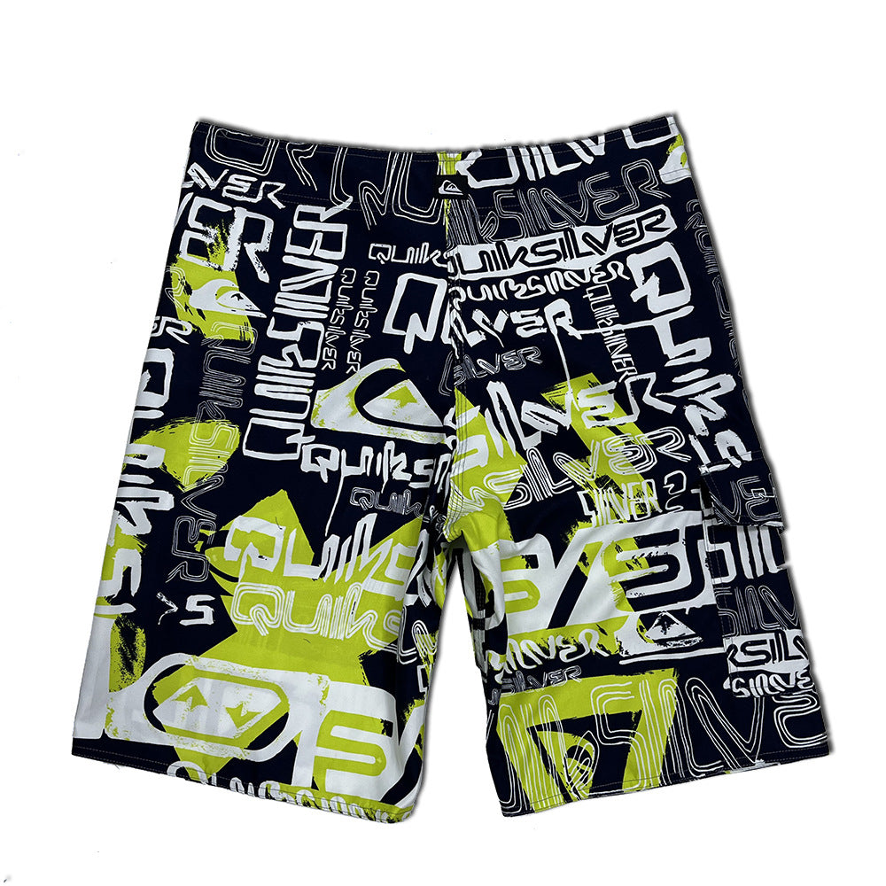 Herren Badeshorts mit modischem Grafikdesign und elastischem Bund Echoarchiv