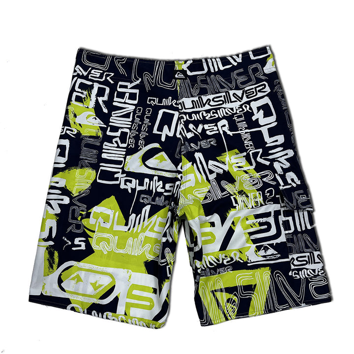 Herren Badeshorts mit modischem Grafikdesign und elastischem Bund Echoarchiv