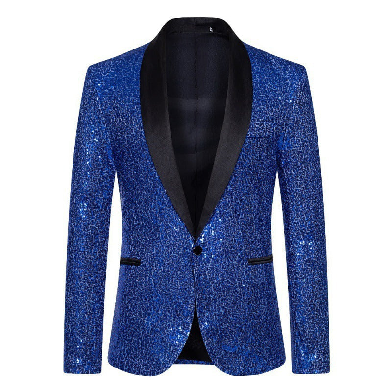 Herren glamouröser Pailletten-Blazer mit modernem Schnitt Echoarchiv