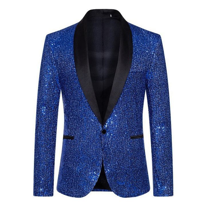 Herren glamouröser Pailletten-Blazer mit modernem Schnitt Echoarchiv