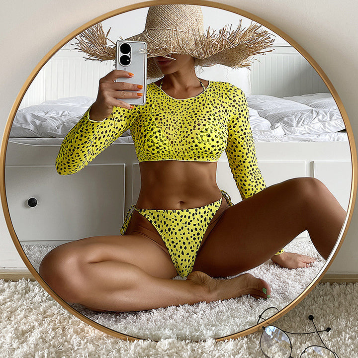 Damen Bikini-Set mit langem Arm und asymmetrischem Design Echo Archiv