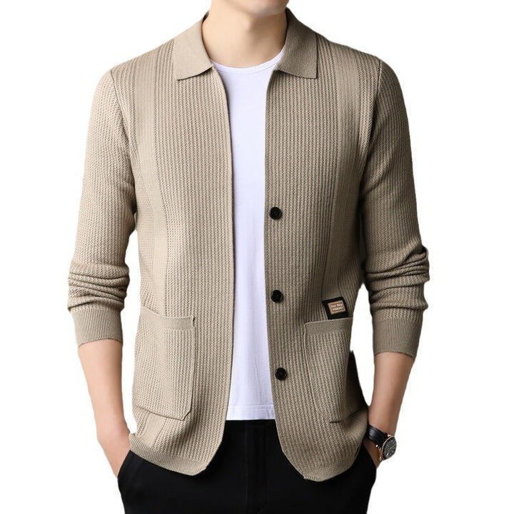 Herren lässiger Strickcardigan mit strukturierter Oberfläche Echoarchiv