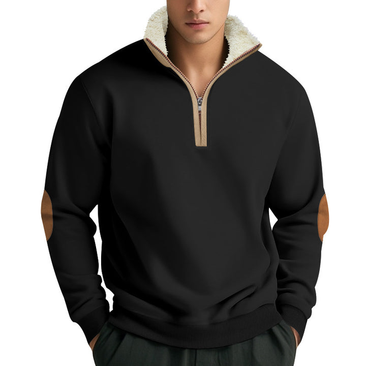 Herren Fleece-Pullover mit hohem Kragen und Reißverschluss Echoarchiv