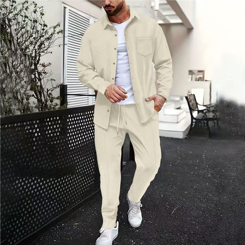 Herren lässiges Freizeithemd und Hose Set Echoarchiv