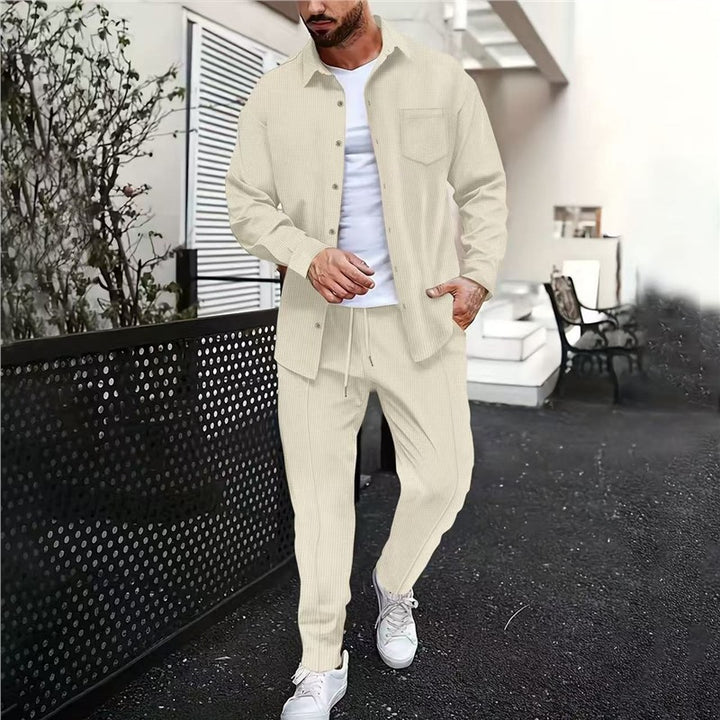 Herren lässiges Freizeithemd und Hose Set Echoarchiv