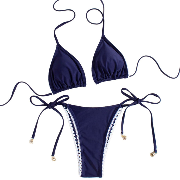 Damen Triangel-Bikini mit eleganter Rüsche und verschlusslosen Details Echo Archiv