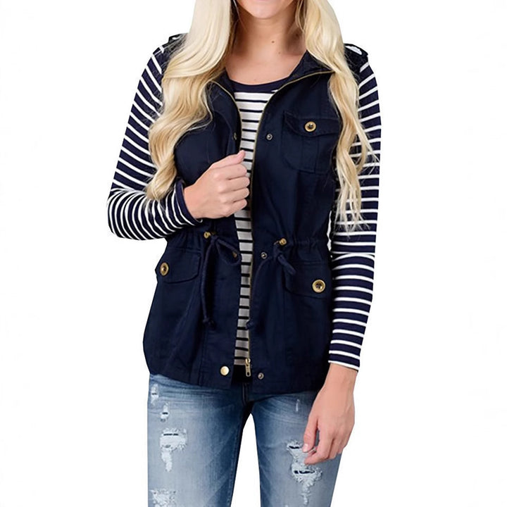Damen nan Utility-Weste mit Tunnelzug, Kapuze und aufgesetzten Taschen Echo Archiv