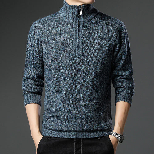 Herren modischer Pullover mit halb hochschließendem Reißverschluss und strukturiertem Design Echoarchiv