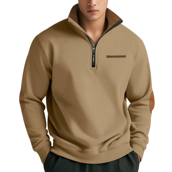 Herren Hochwertiges Sweatshirt mit Stehkragen und Reißverschluss Echoarchiv