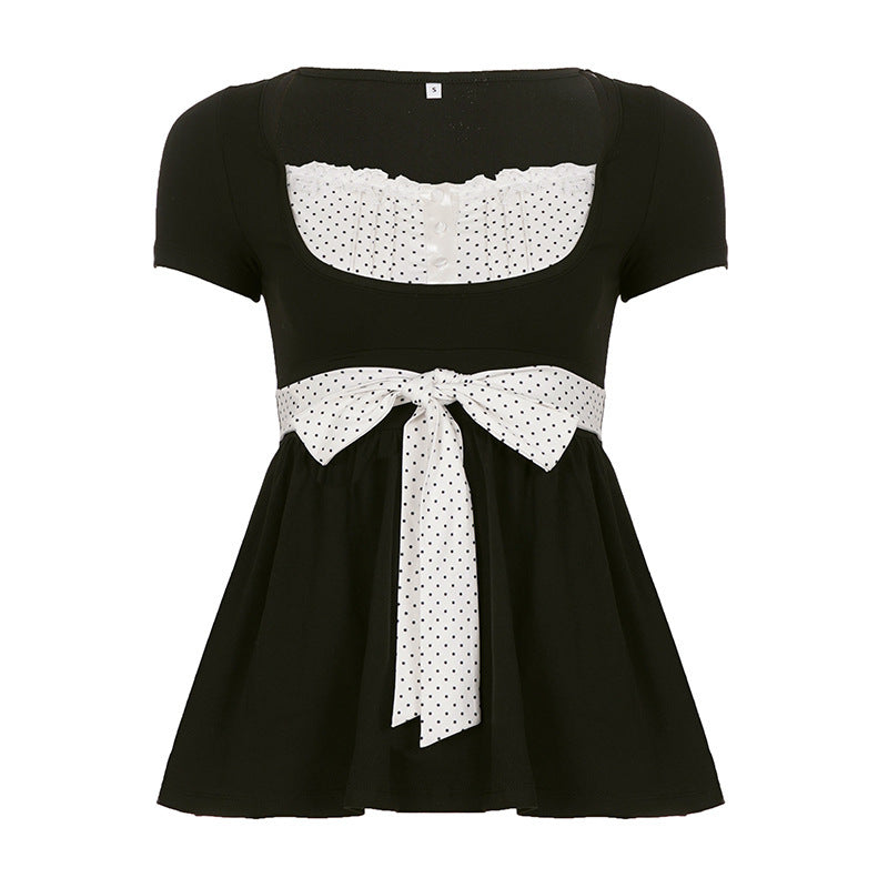 Damen Elegantes Minikleid mit Herz-Ausschnitt und verspieltem Rüschendesign Echo Archiv