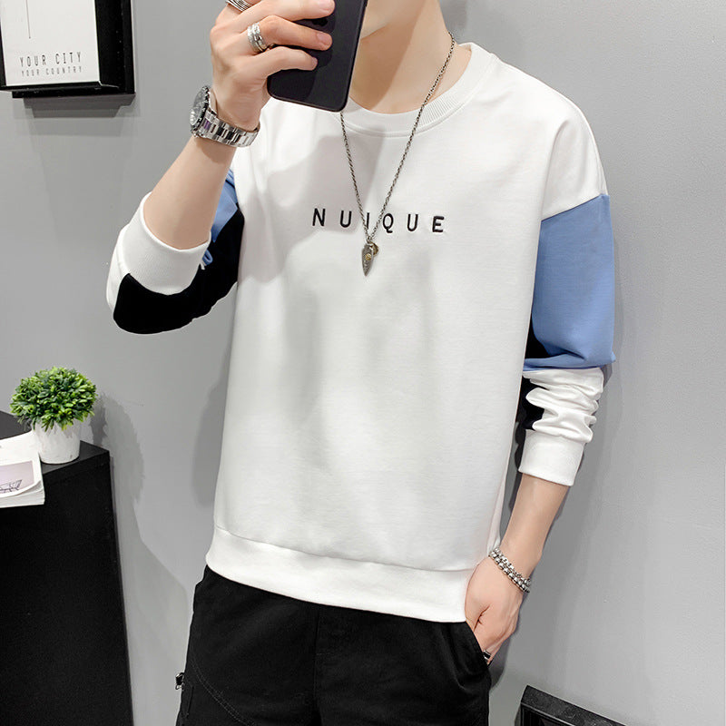Herren Leichtes Colorblock-Sweatshirt mit Rundhalsausschnitt, gerippten Bündchen & minimalistischer Logostickerei Echoarchiv
