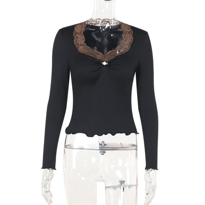 Damen Langarmshirt mit eleganter Spitze und verspieltem Detail Echo Archiv