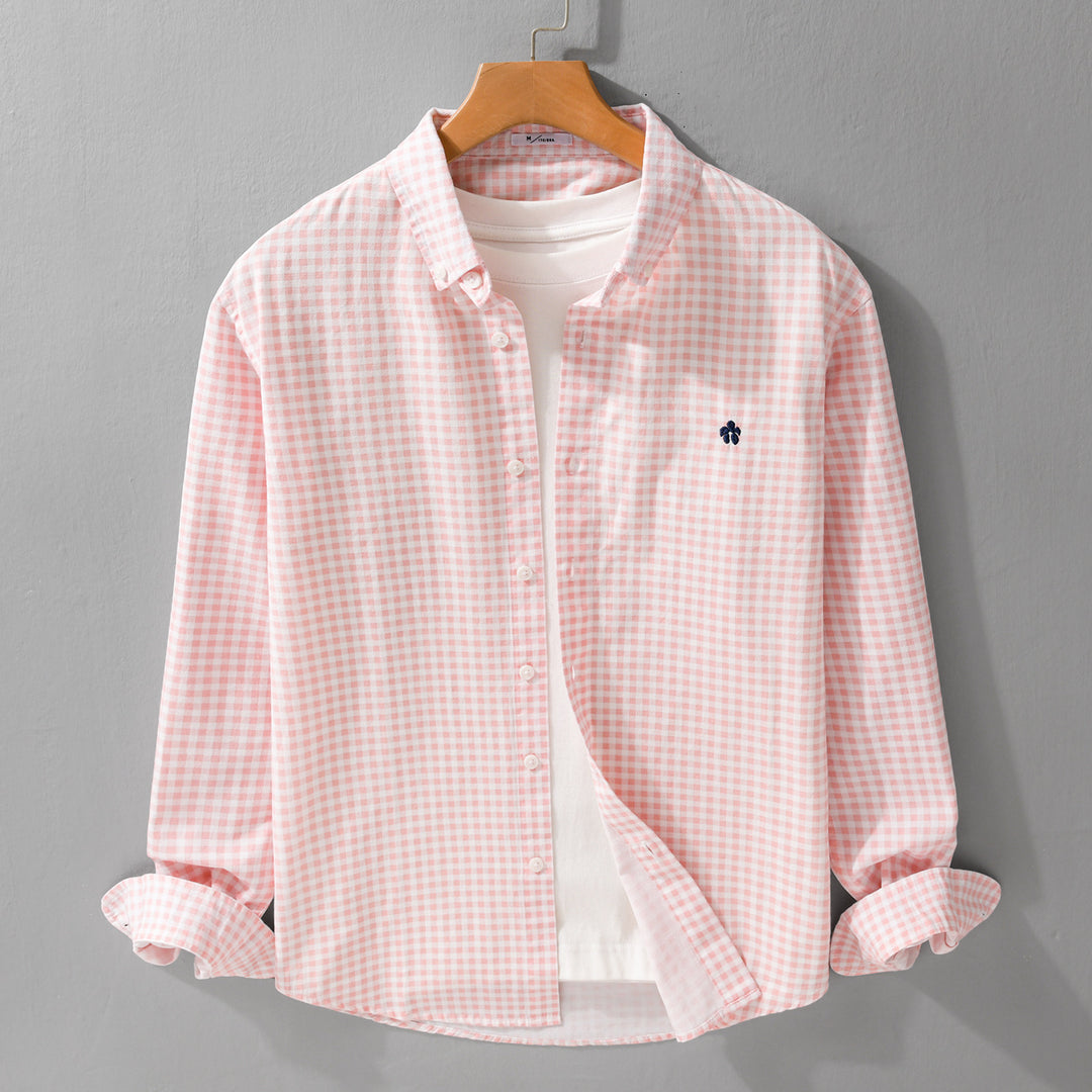 Herren Kariertes Baumwollhemd mit Button-Down-Kragen und relaxed Fit Echoarchiv