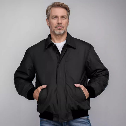 Herren isolierte Übergangsjacke mit hohem Kragen und praktischen Taschen Echoarchiv