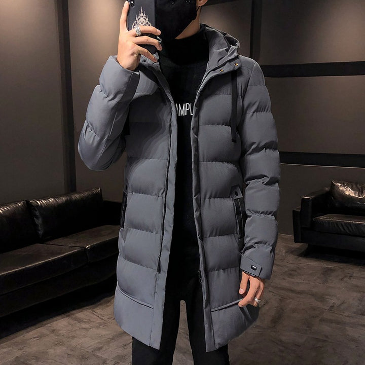 Herren lange Isolierte Pufferjacke mit Kapuze Echoarchiv