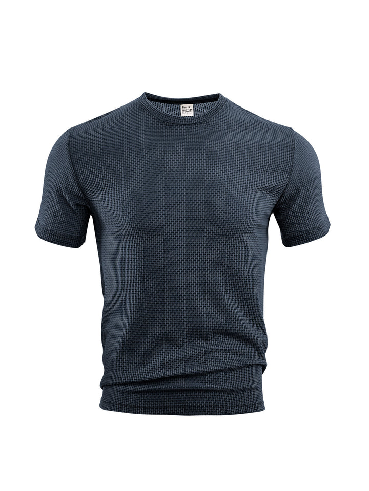 Herren nan Waffelstruktur-T-Shirt mit Rundhalsausschnitt und körpernaher Passform Echo Archiv